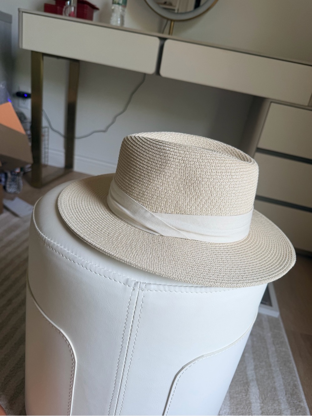 FURTALK Classic Women’s Straw Panama Hat in Natural